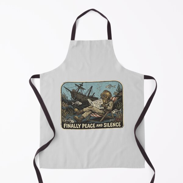 Item preview, Vintage Deep Sea Diver Finally Peace Silence Art designed and sold by VantagePrints.
