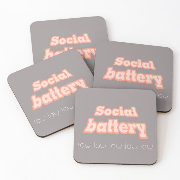 Item preview, social battery low funny introvert design designed and sold by Thetdesigns.