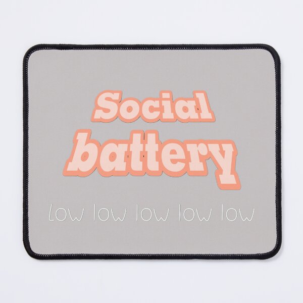 Item preview, social battery low funny introvert design designed and sold by Thetdesigns.