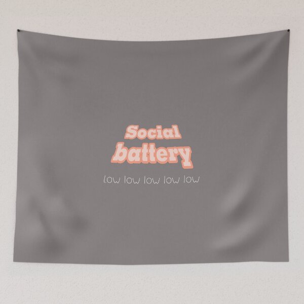 Item preview, social battery low funny introvert design designed and sold by Thetdesigns.