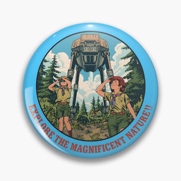 Item preview, Retro Scout Kids Explore Magnificent Nature Sci-Fi Art designed and sold by VantagePrints.