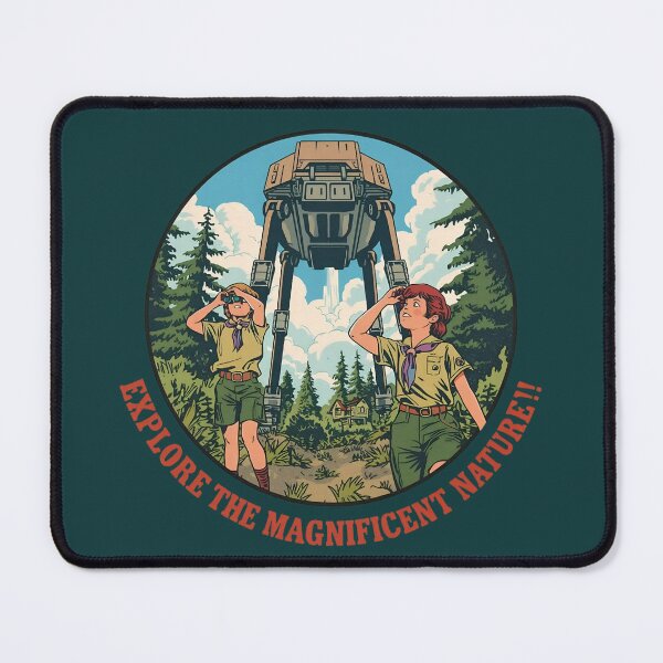 Item preview, Retro Scout Kids Explore Magnificent Nature Sci-Fi Art designed and sold by VantagePrints.