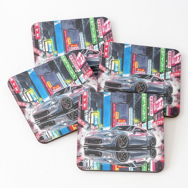 Item preview, Nissan 370Z Cyberpunk Neon City JDM Japanese Sports Car Art designed and sold by Motorline44.