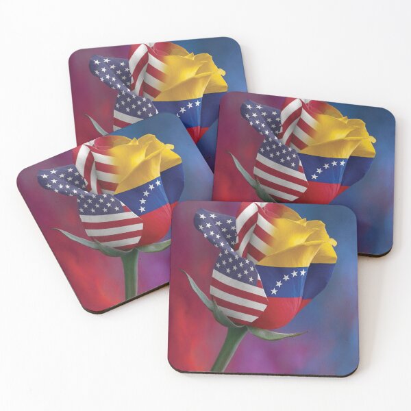 Item preview, Vibrant USA and Venezuela Flag Rose Hybrid Art designed and sold by DGtaLrtcom.