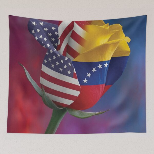 Item preview, Vibrant USA and Venezuela Flag Rose Hybrid Art designed and sold by DGtaLrtcom.