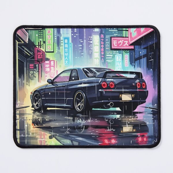 Item preview, Nissan Skyline R32 GT-R Neon Night JDM Japanese Street Car Art designed and sold by Motorline44.