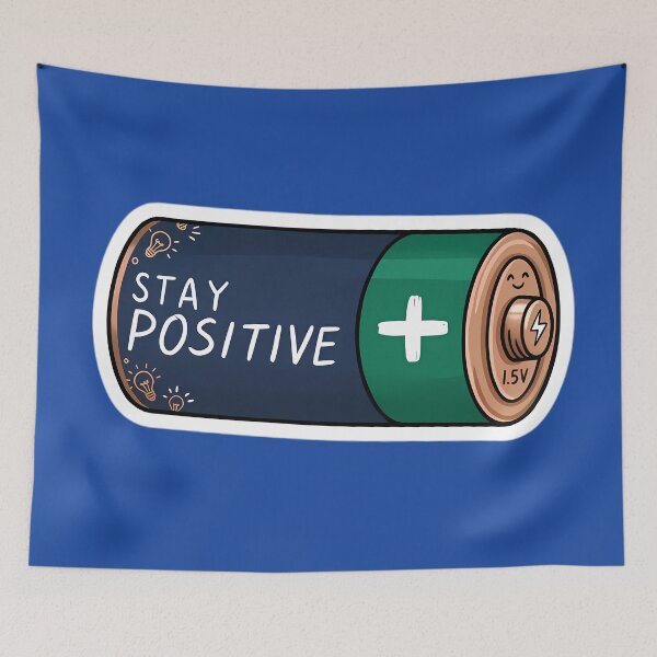 Item preview, "Stay Positive" Battery Sticker — Funny Motivational Art designed and sold by LoomisDreams.