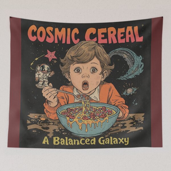 Item preview, Cosmic Cereal Retro Space Breakfast Illustration designed and sold by VantagePrints.