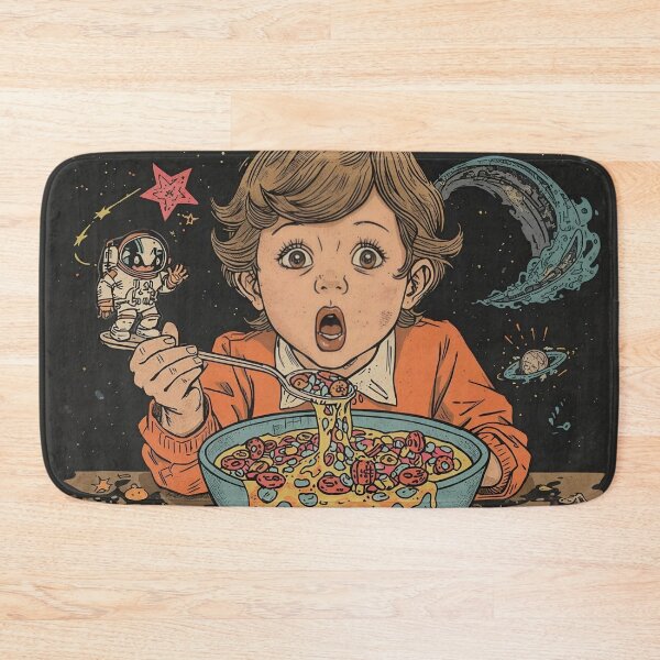 Item preview, Cosmic Cereal Retro Space Breakfast Illustration designed and sold by VantagePrints.