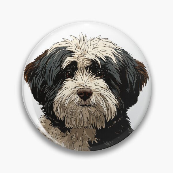 Item preview, Black and White Lhasa Apso Dog Illustration designed and sold by whyitsme.
