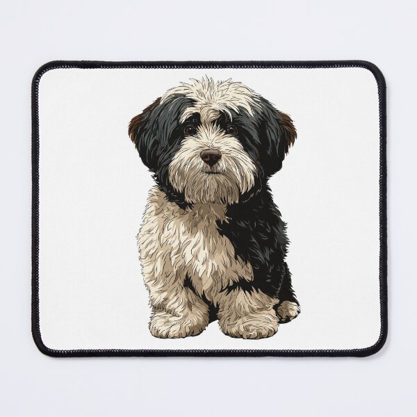 Item preview, Black and White Lhasa Apso Dog Illustration designed and sold by whyitsme.