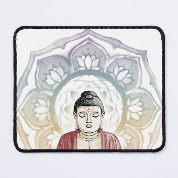 Item preview, Buddha Padma Watercolor - Fawn Coal Ruby - Rainbow Sunset Halo designed and sold by Irene Estelle.
