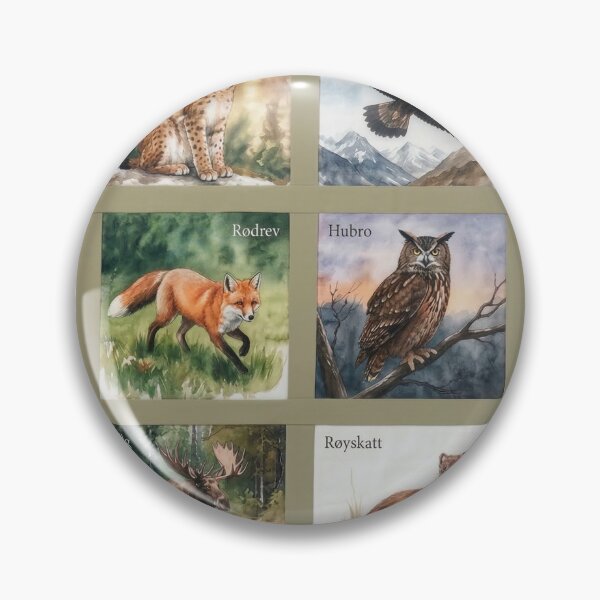 Item preview, Watercolor portraits of 12 Nordic wild animals – Unique designed and sold by Ratatosk-AI.