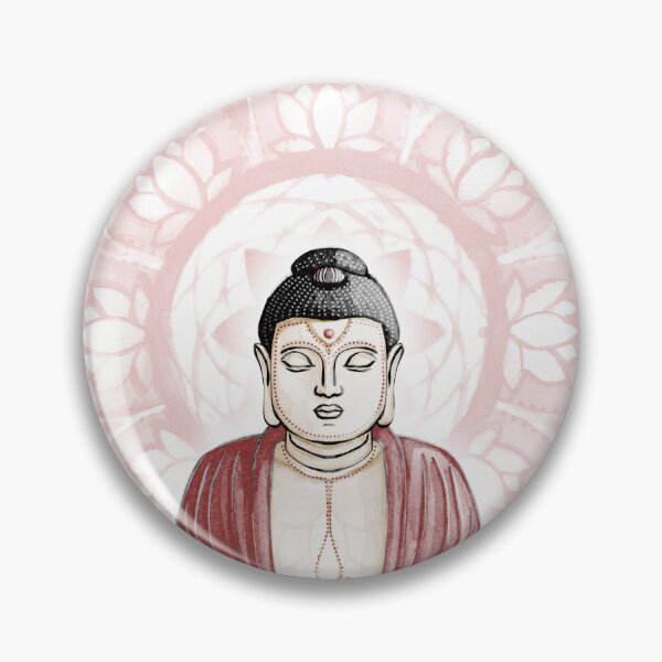 Item preview, Buddha Padma Watercolor - Fawn Coal Ruby - Rose Halo designed and sold by Irene Estelle.