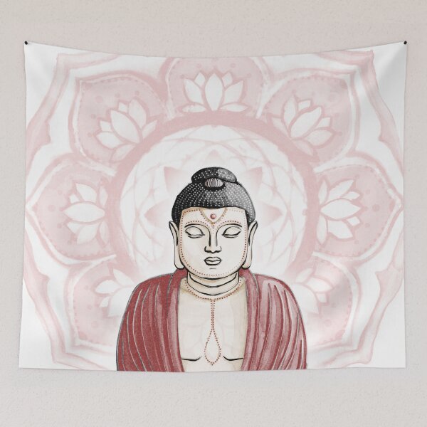 Item preview, Buddha Padma Watercolor - Fawn Coal Ruby - Rose Halo designed and sold by Irene Estelle.