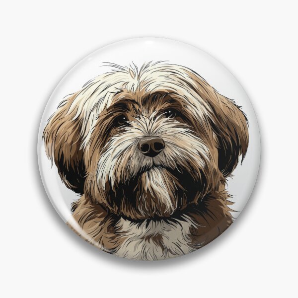 Item preview, Brown and White Lhasa Apso Dog Illustration designed and sold by whyitsme.