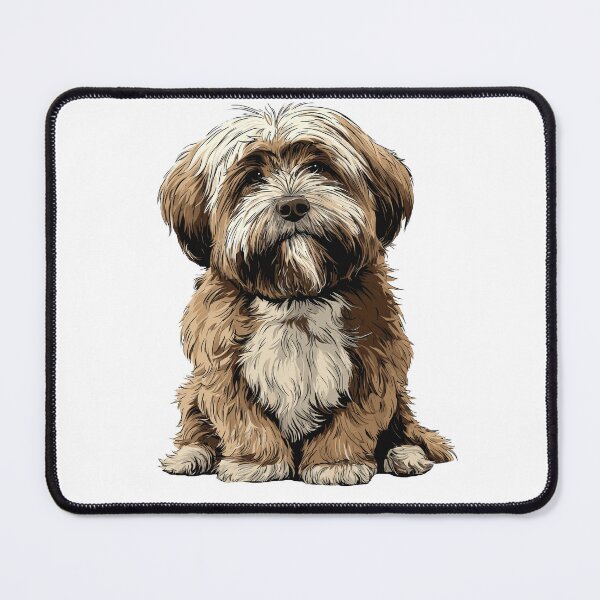 Item preview, Brown and White Lhasa Apso Dog Illustration designed and sold by whyitsme.