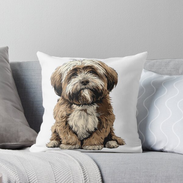 Item preview, Brown and White Lhasa Apso Dog Illustration designed and sold by whyitsme.