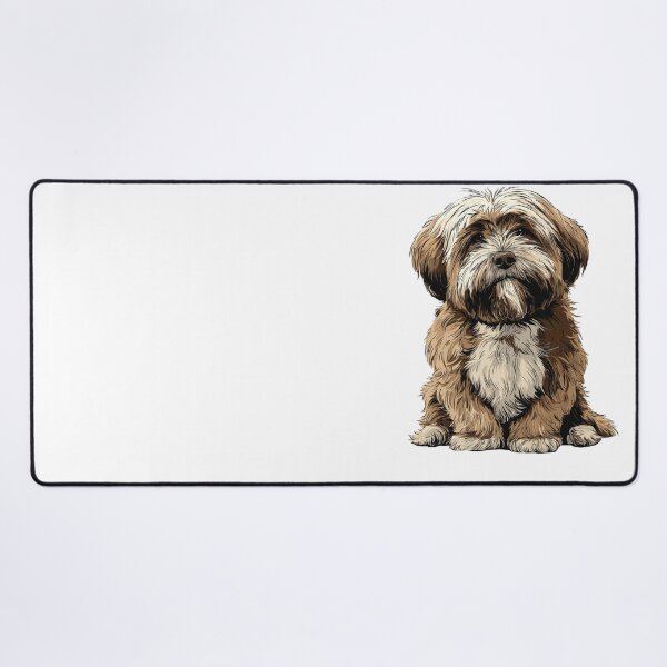 Item preview, Brown and White Lhasa Apso Dog Illustration designed and sold by whyitsme.