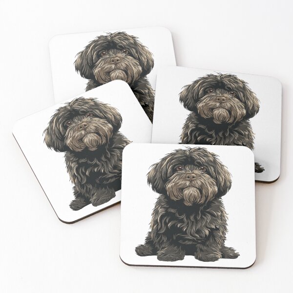 Item preview, Black Lhasa Apso Dog Illustration designed and sold by whyitsme.