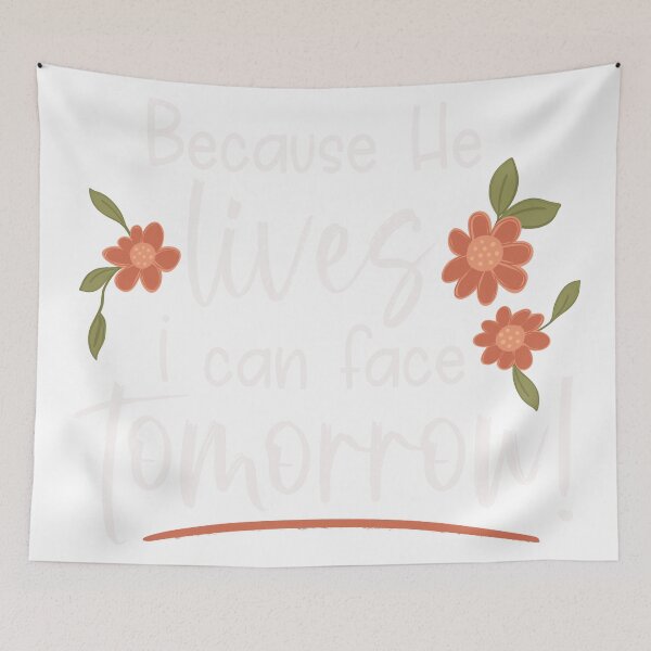 Item preview, Because He Lives - white lettering - Easter Hymn designed and sold by Willow & Grace Designs.