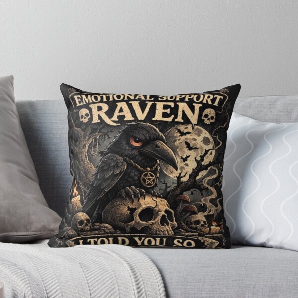 Item preview, Emotional Support Raven – I Told You So Dark Gothic Raven T-Shirt designed and sold by MoodMinistry.