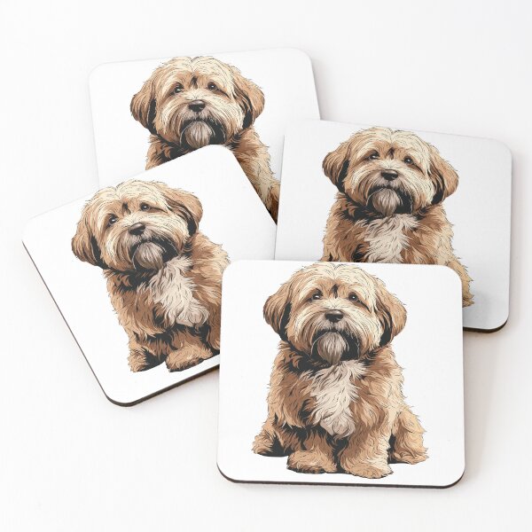 Item preview, Red and Gold Lhasa Apso Dog Illustration designed and sold by whyitsme.