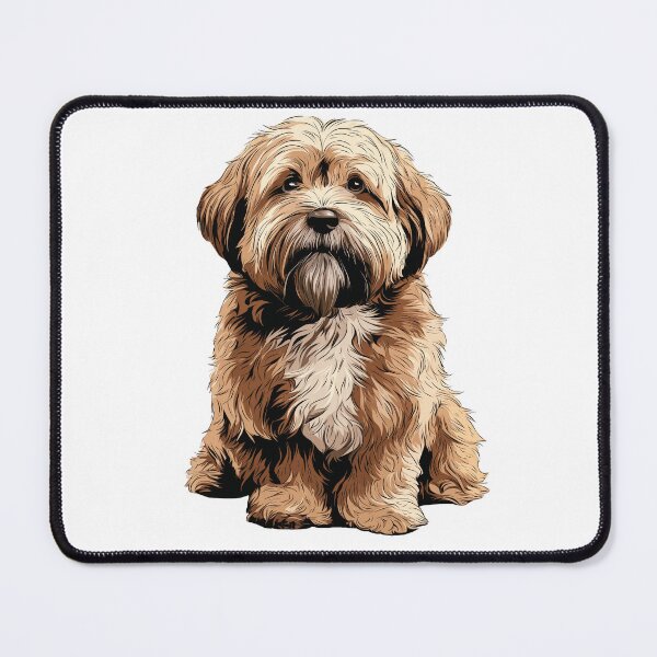 Item preview, Red and Gold Lhasa Apso Dog Illustration designed and sold by whyitsme.