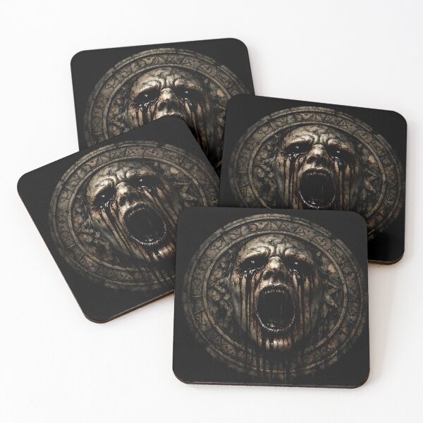 Item preview, Ancient Cursed Screaming Face – Dark Occult Horror Emblem designed and sold by aminz4.