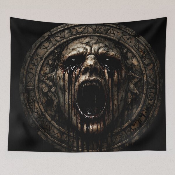 Item preview, Ancient Cursed Screaming Face – Dark Occult Horror Emblem designed and sold by aminz4.