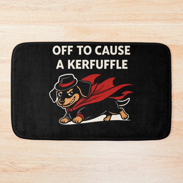 Item preview, Off To Cause A Kerfuffle Funny Dachshund Villain Meme designed and sold by VibeOffline Studio.