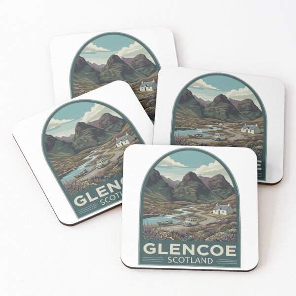 Item preview, Glencoe Scotland Vintage Travel Poster Highland Art designed and sold by Loom on the Loch.