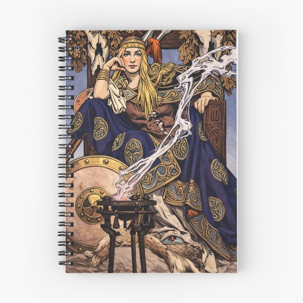 Item preview, Norse Mythology Illustration Viking Warrior Queen Fantasy Art Fans designed and sold by RickE.