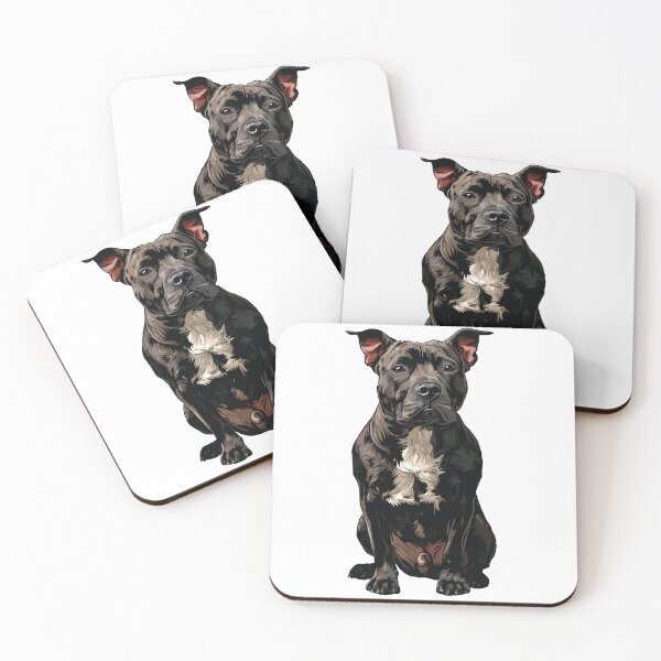 Item preview, Black American Pit Bull Terrier Dog Illustration  designed and sold by whyitsme.