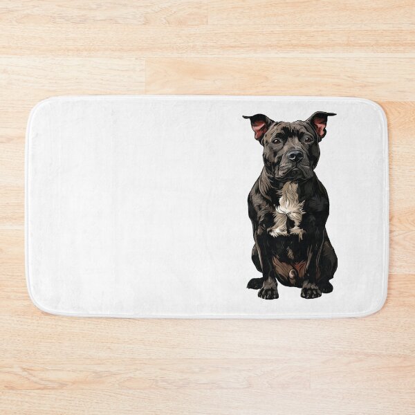 Item preview, Black American Pit Bull Terrier Dog Illustration  designed and sold by whyitsme.