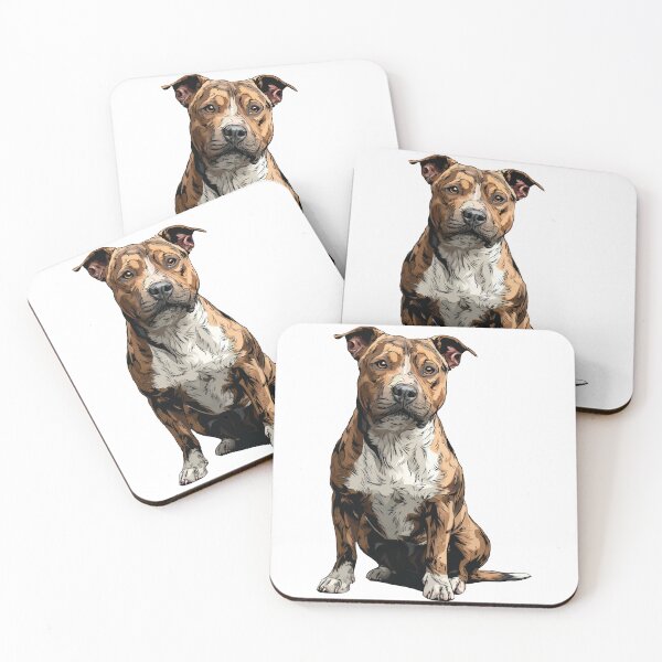 Item preview, Brindle American Pit Bull Terrier Dog Illustration designed and sold by whyitsme.