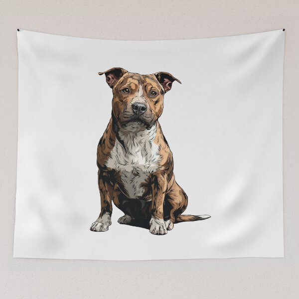 Item preview, Brindle American Pit Bull Terrier Dog Illustration designed and sold by whyitsme.