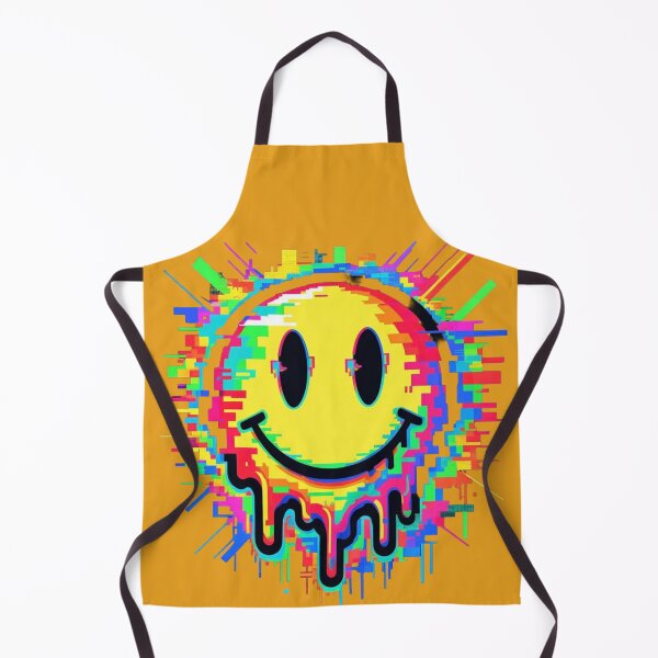 Item preview, Melting Smiley Glitch Design – Neon Cyber Aesthetic for Tees, Stickers & More designed and sold by Bittor18.
