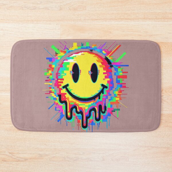 Item preview, Melting Smiley Glitch Design – Neon Cyber Aesthetic for Tees, Stickers & More designed and sold by Bittor18.