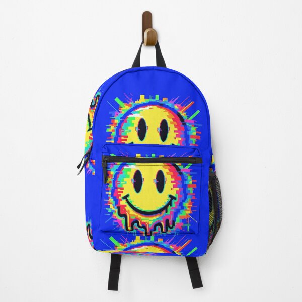 Item preview, Melting Smiley Glitch Design – Neon Cyber Aesthetic for Tees, Stickers & More designed and sold by Bittor18.