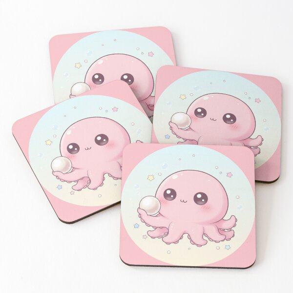 Item preview, Cute Kawaii Octopus Holding Pearl – Adorable Pearl Octopus Cartoon designed and sold by LavinyArt.