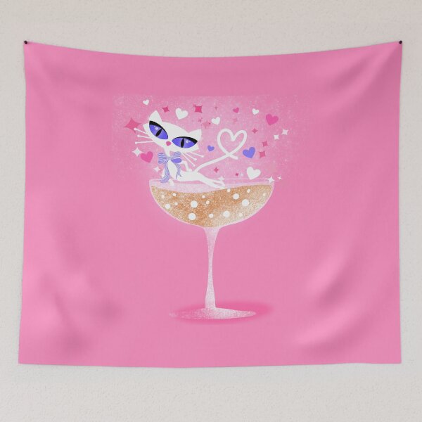 Item preview, Champagne Cat Valentine Glam designed and sold by What a Great Shop!.