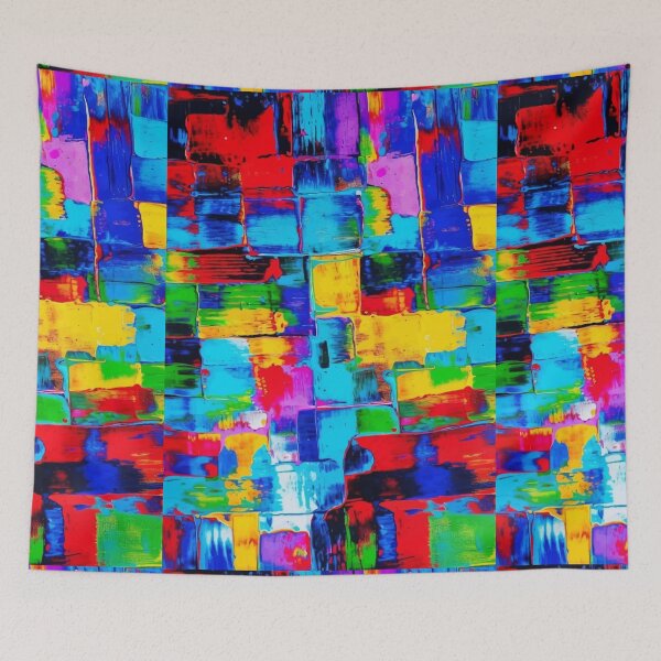 Item preview, Neon Color Block Abstract Painting designed and sold by RidaSalArt.