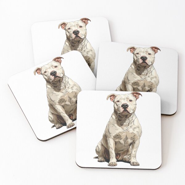 Item preview, White American Pit Bull Terrier Dog Illustration designed and sold by whyitsme.