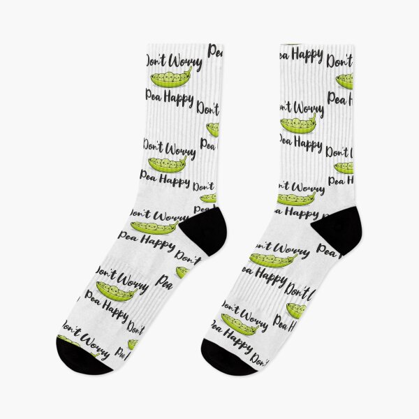 Item preview, Don’t Worry. Pea Happy. - Black designed and sold by VeRedbubble.