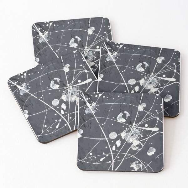 Item preview, Black and White Abstract Splatter Art designed and sold by RidaSalArt.