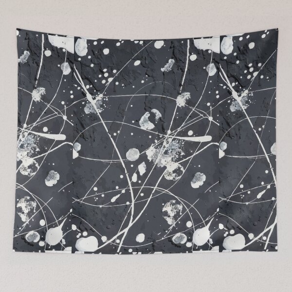 Item preview, Black and White Abstract Splatter Art designed and sold by RidaSalArt.