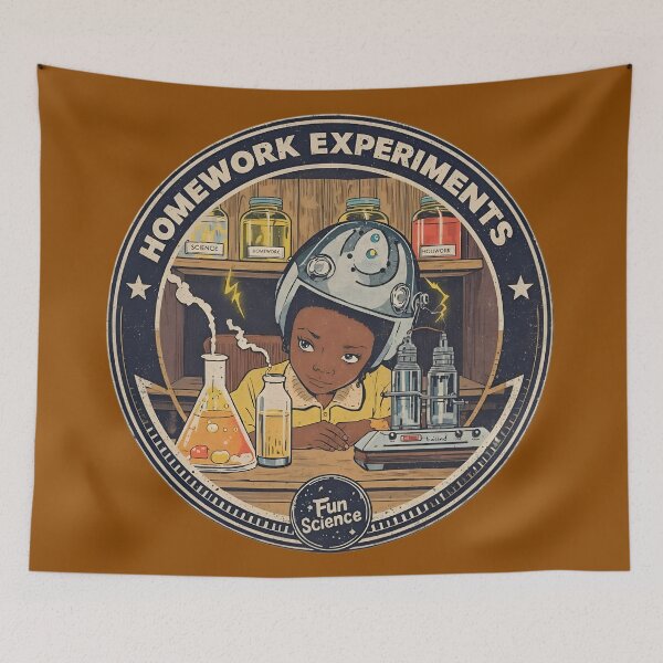 Item preview, Fun Science Homework Experiments Badge Design designed and sold by VantagePrints.