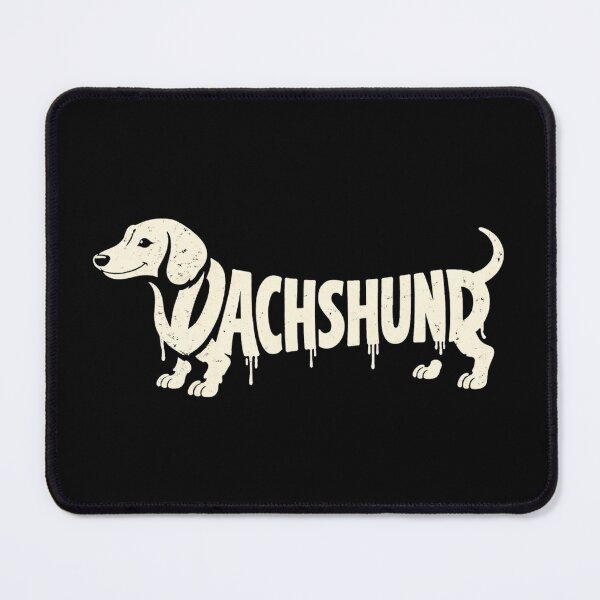 Artikelvorschau, Dackel-Typografie, Hunde-Silhouette, lustiges Dackel-Design entworfen und verkauft von VibeOffline Studio.
