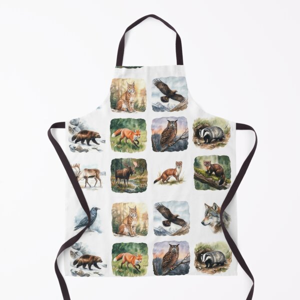 Item preview, Watercolor portraits of 12 Nordic wild animals – Unframed designed and sold by Ratatosk-AI.